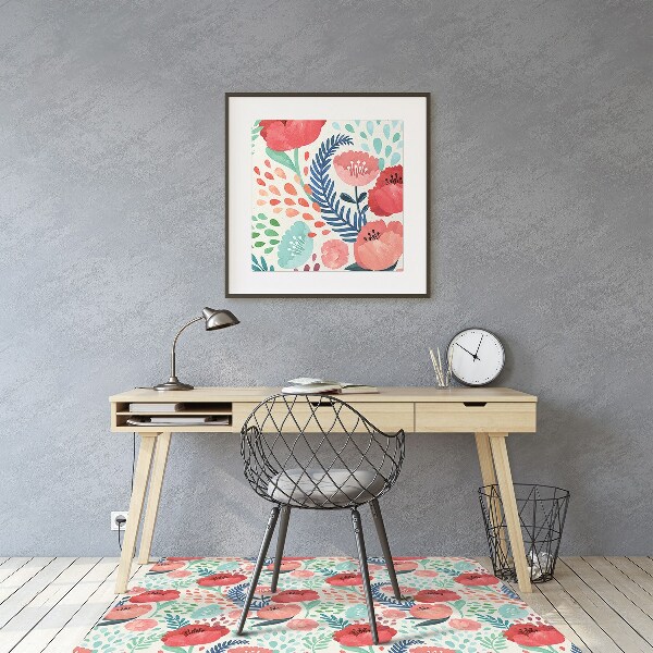 Tapis pour chaise de bureau Fleur de graines de pavot