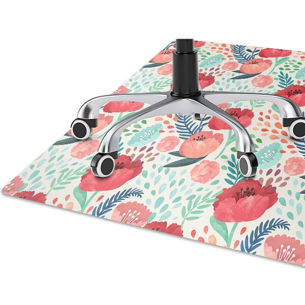 Tapis pour chaise de bureau Fleur de graines de pavot