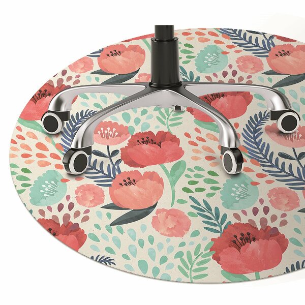 Tapis pour chaise de bureau Fleur de graines de pavot