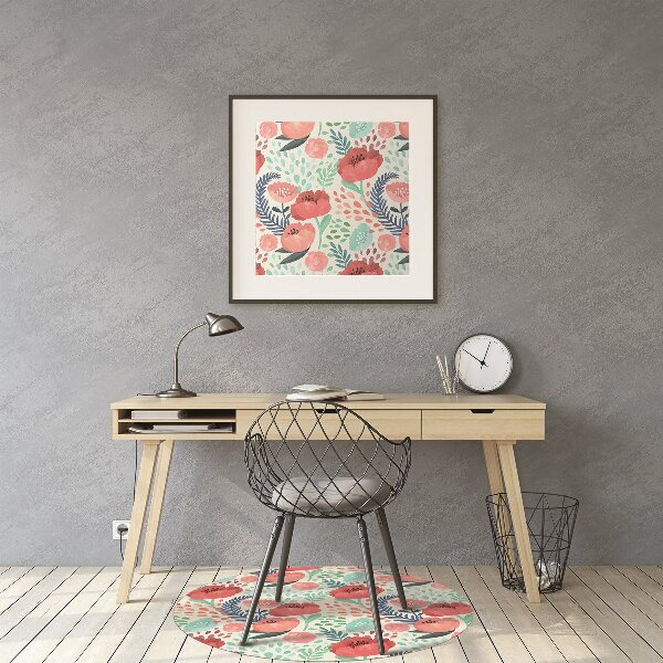 Tapis pour chaise de bureau Fleur de graines de pavot
