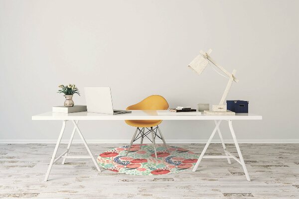 Tapis pour chaise de bureau Fleur de graines de pavot
