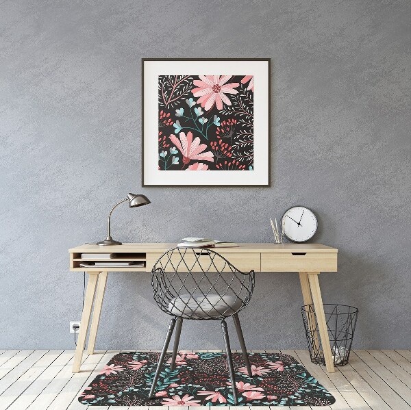 Tapis pour chaise de bureau Fleurs vintage