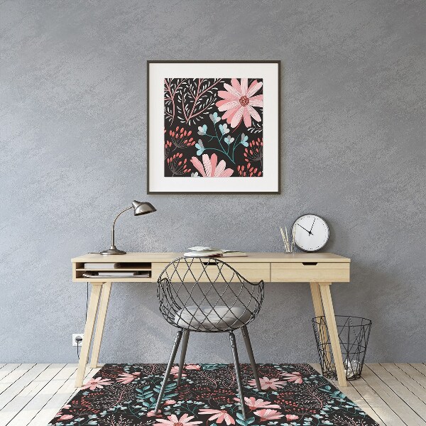 Tapis pour chaise de bureau Fleurs vintage