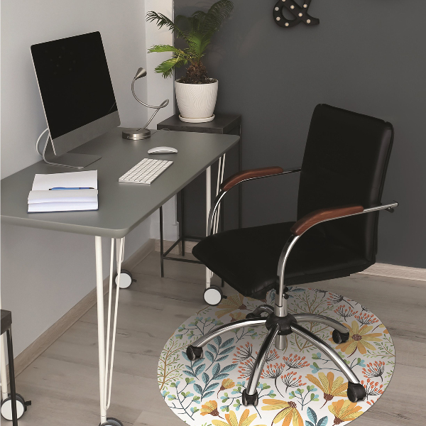 Tapis de chaise de bureau Peinture florale