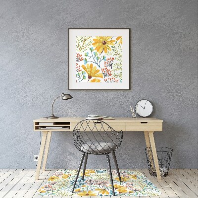 Tapis de chaise de bureau Peinture florale