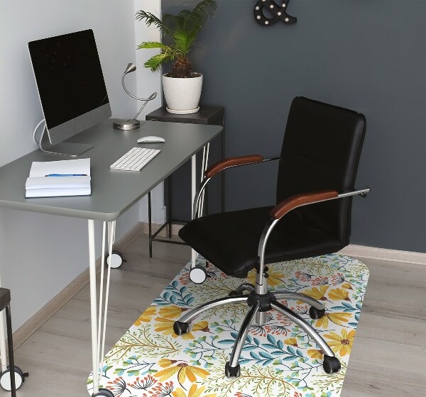Tapis de chaise de bureau Peinture florale