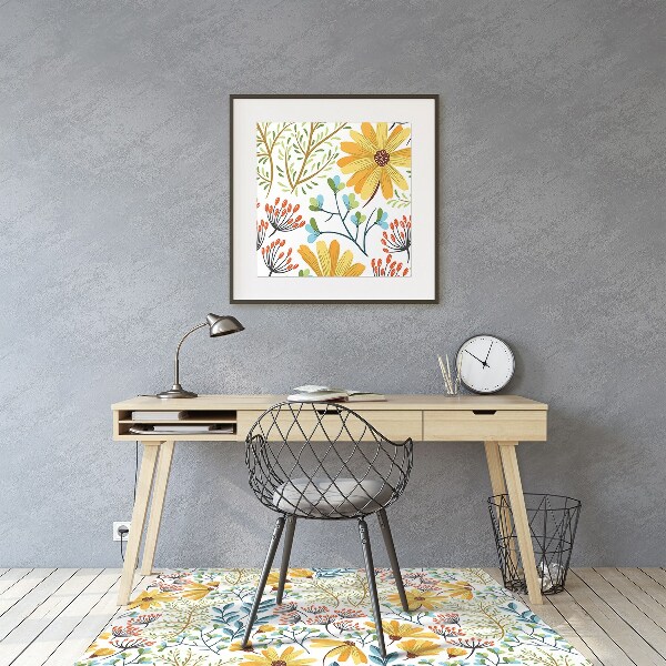Tapis de chaise de bureau Peinture florale