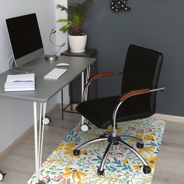 Tapis de chaise de bureau Peinture florale