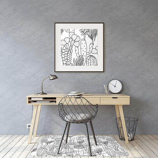 Tapis de chaise de bureau Cactus