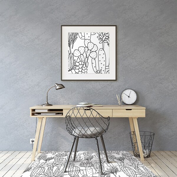 Tapis de chaise de bureau Cactus