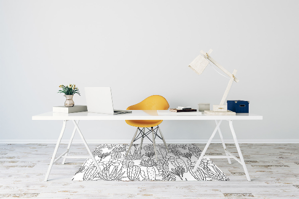 Tapis de chaise de bureau Cactus