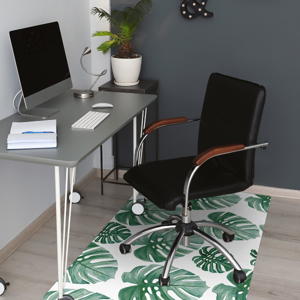 Tapis de chaise de bureau Les feuilles de Monstera