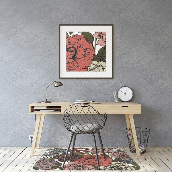 Tapis de chaise de bureau Fleurs d'automne