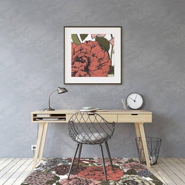 Tapis de chaise de bureau Fleurs d'automne