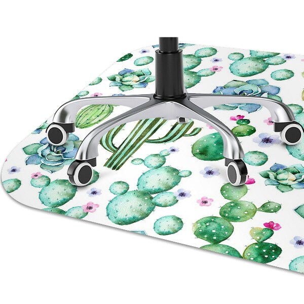 Tapis de chaise de bureau Cactus