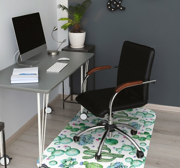 Tapis de chaise de bureau Cactus