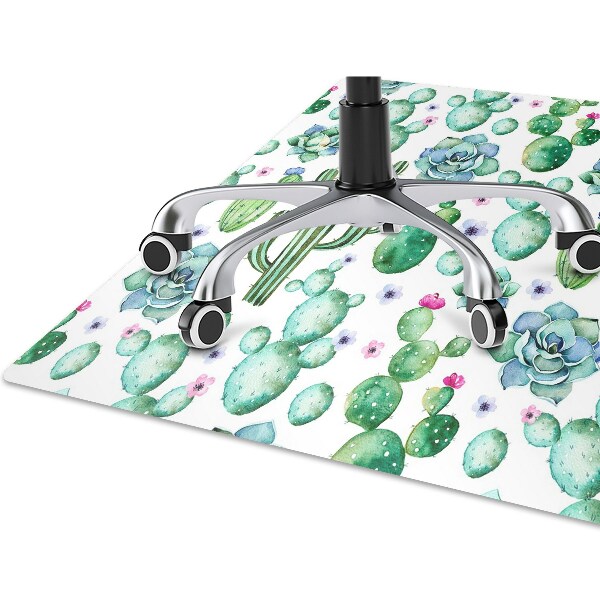 Tapis de chaise de bureau Cactus