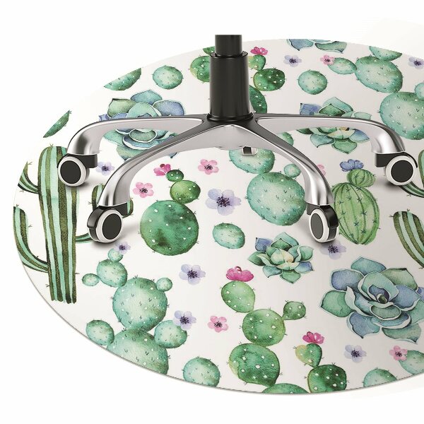 Tapis de chaise de bureau Cactus