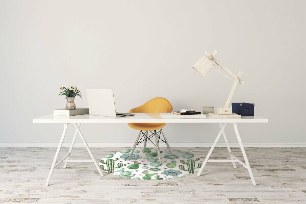 Tapis de chaise de bureau Cactus