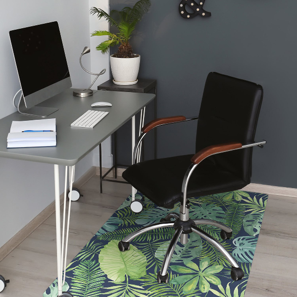 Tapis fauteuil bureau do biura Feuilles exotiques