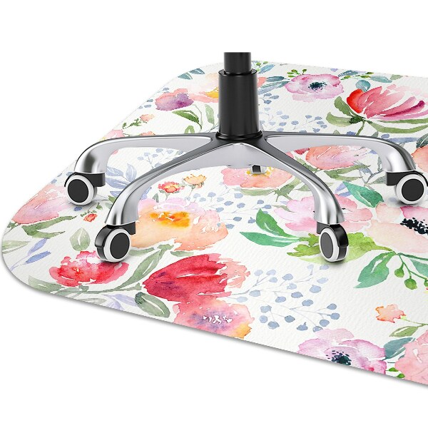 Tapis pour chaise de bureau Fleurs pastel