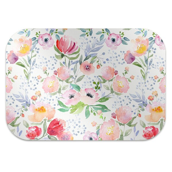 Tapis pour chaise de bureau Fleurs pastel