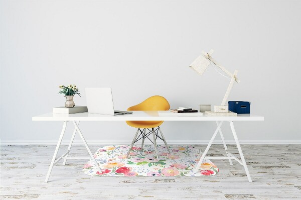 Tapis pour chaise de bureau Fleurs pastel