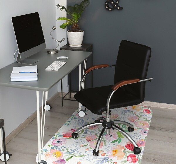 Tapis pour chaise de bureau Fleurs pastel