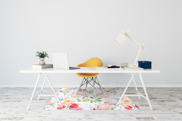 Tapis pour chaise de bureau Fleurs pastel