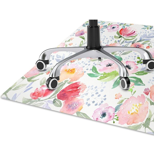 Tapis pour chaise de bureau Fleurs pastel