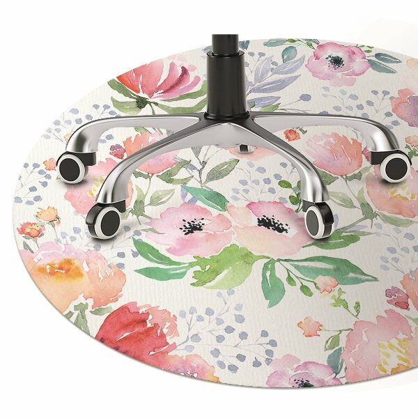 Tapis pour chaise de bureau Fleurs pastel