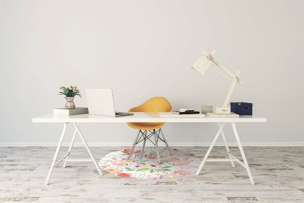 Tapis pour chaise de bureau Fleurs pastel