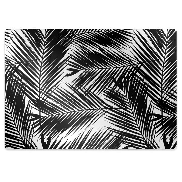 Tapis protection sol Feuilles de palmier noir - Decortapis
