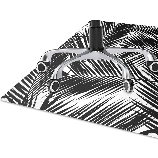 Tapis protection sol Feuilles de palmier noir