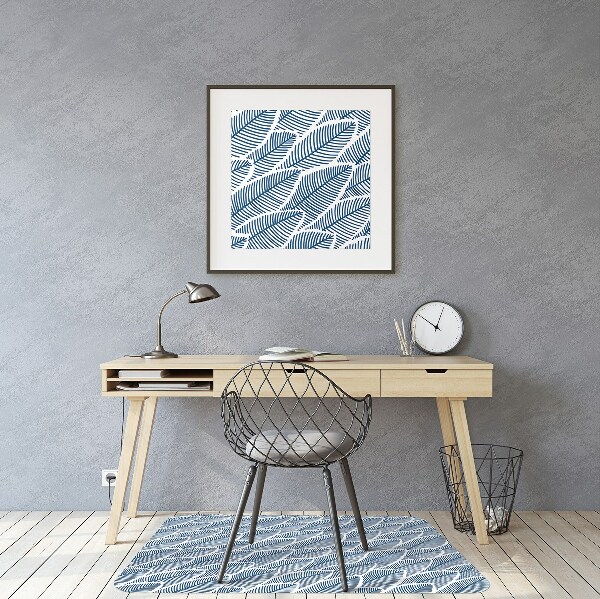 Tapis fauteuil bureau do biura Feuilles bleues
