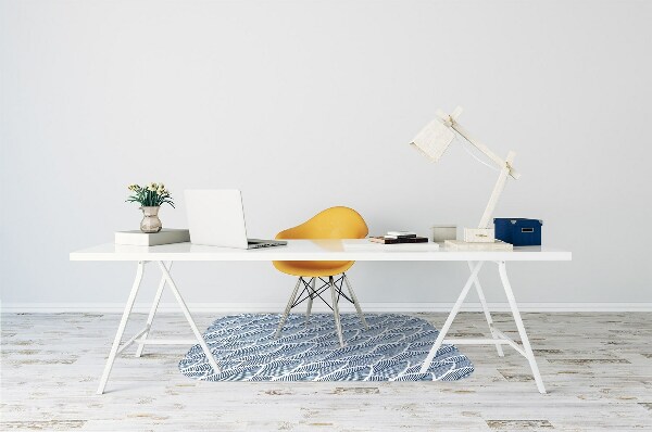 Tapis fauteuil bureau do biura Feuilles bleues