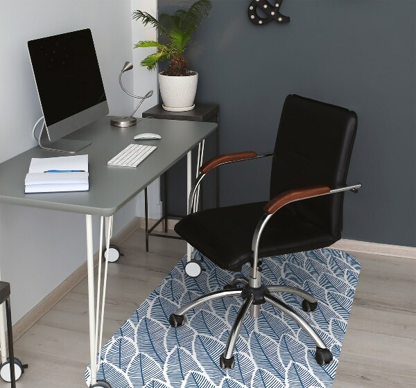 Tapis fauteuil bureau do biura Feuilles bleues