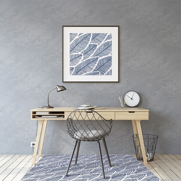Tapis fauteuil bureau do biura Feuilles bleues