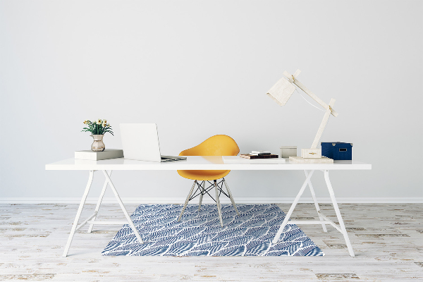 Tapis fauteuil bureau do biura Feuilles bleues