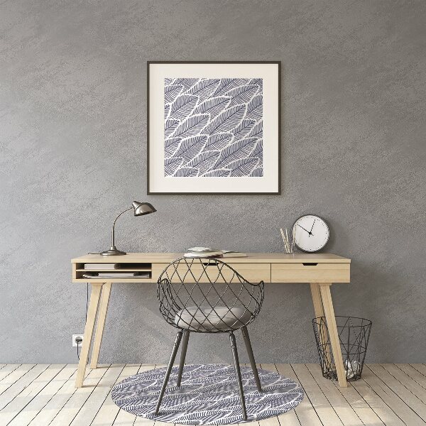 Tapis fauteuil bureau do biura Feuilles bleues