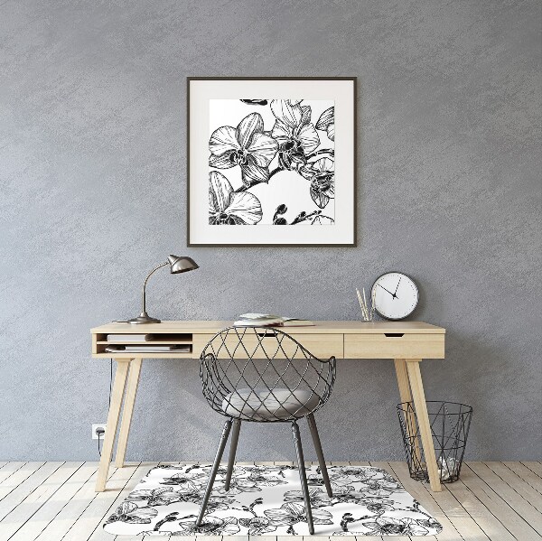 Tapis pour chaise de bureau Orchidées
