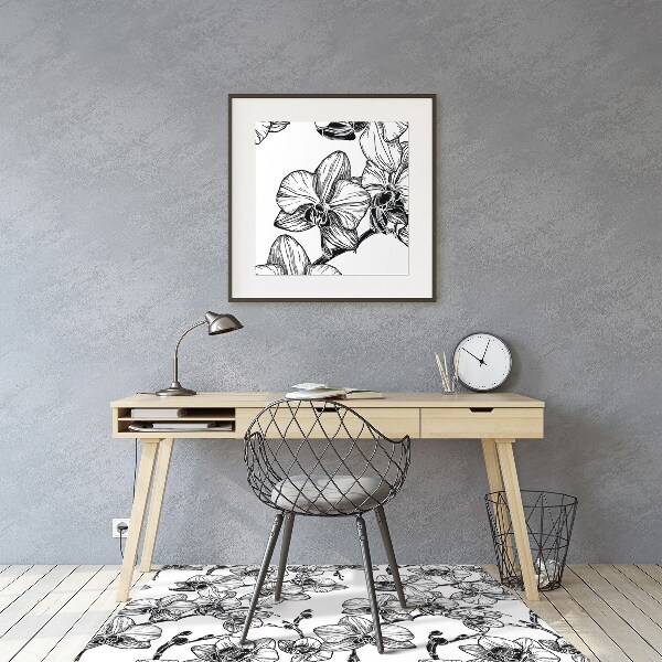 Tapis pour chaise de bureau Orchidées