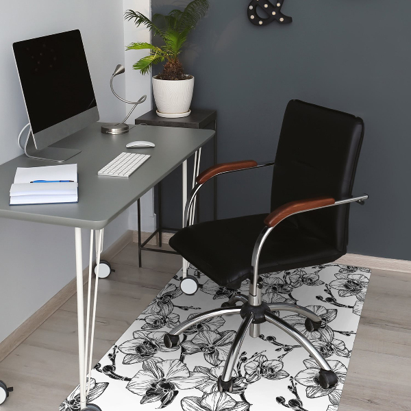 Tapis pour chaise de bureau Orchidées