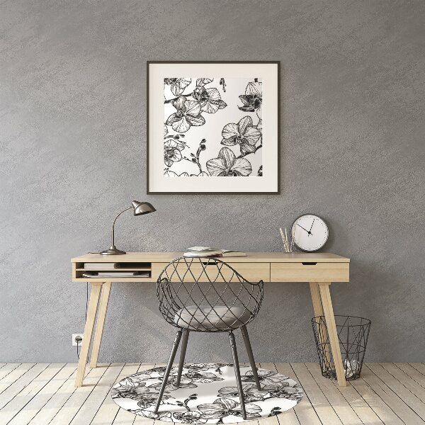 Tapis pour chaise de bureau Orchidées