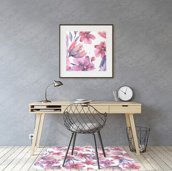 Tapis protège sol Fleurs pastel