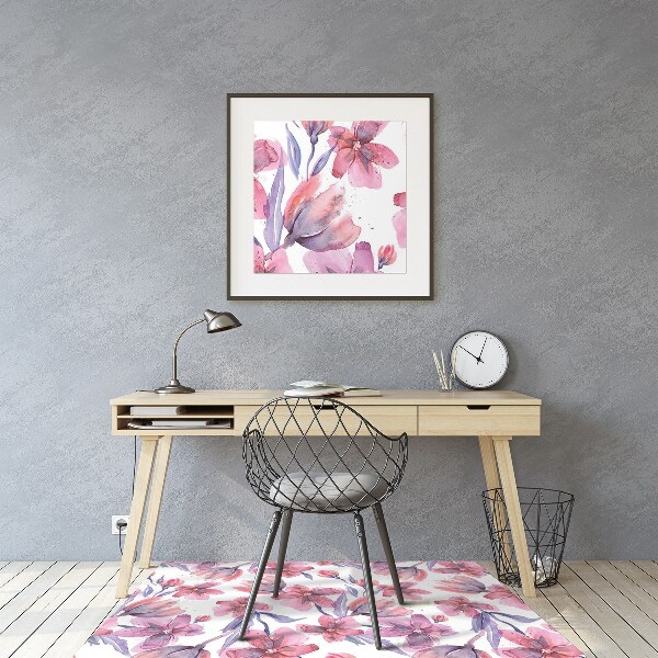 Tapis protège sol Fleurs pastel