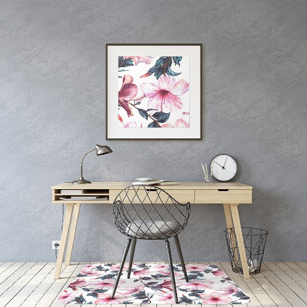Tapis protège sol Fleurs hibiscus