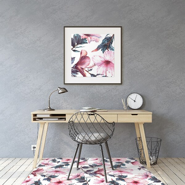 Tapis protège sol Fleurs hibiscus