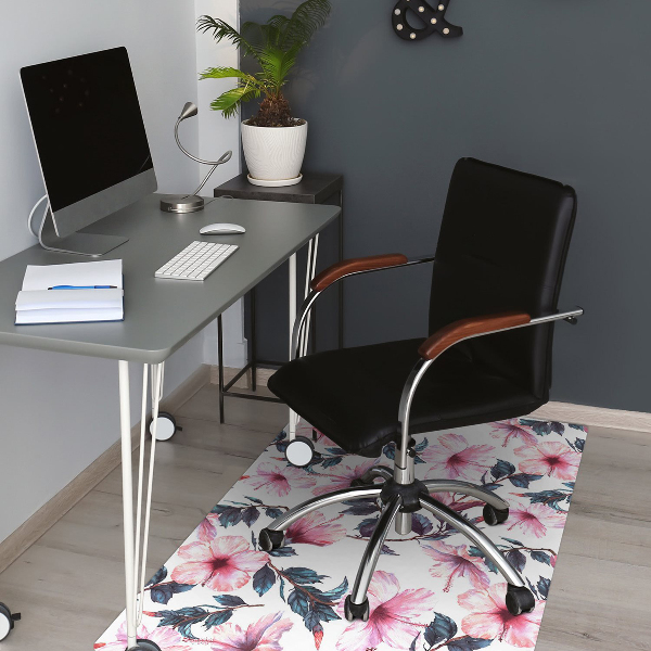 Tapis protège sol Fleurs hibiscus