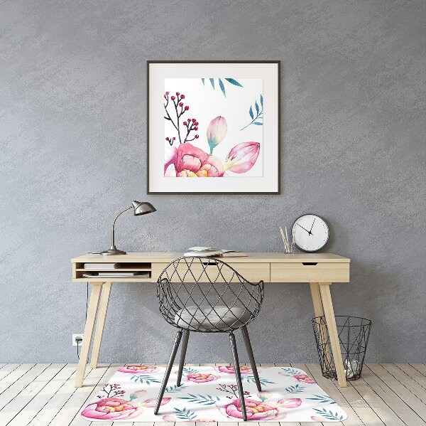 Tapis de chaise de bureau Fleurs